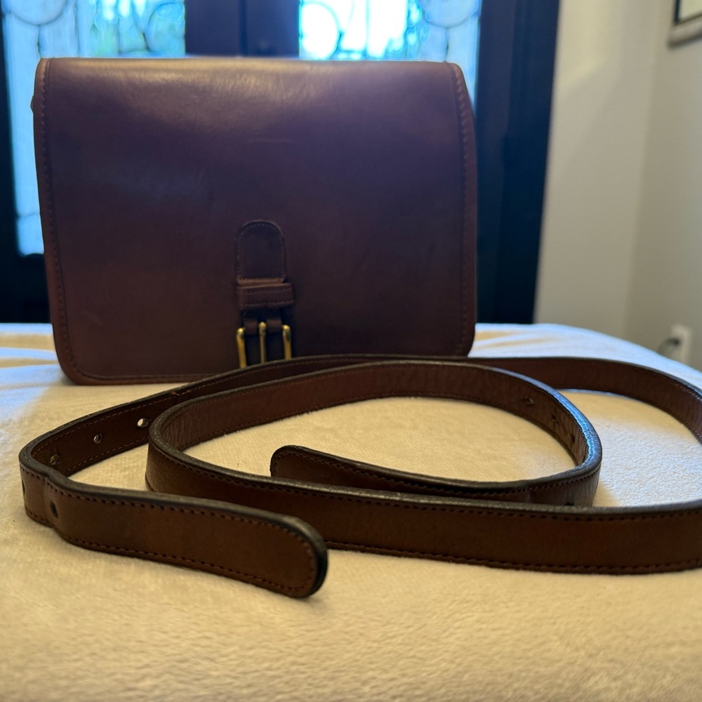 Vintage Tabac (?) Coach Medium Saddle Pouch #9590